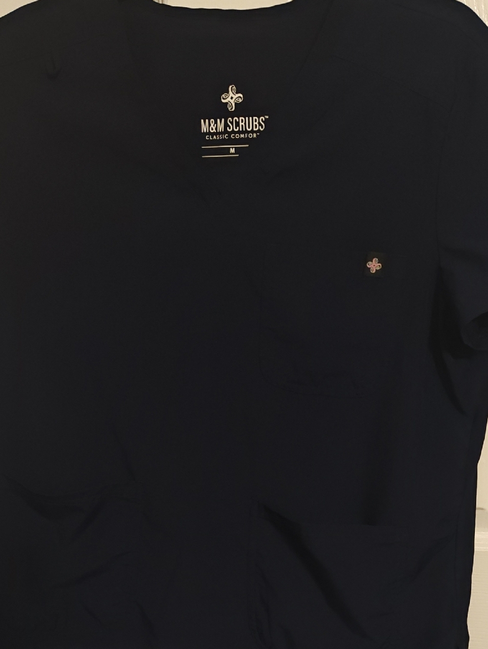 Women's Smart Scrubs Dark Navy And Teal V-Neck Medical Scrub Top